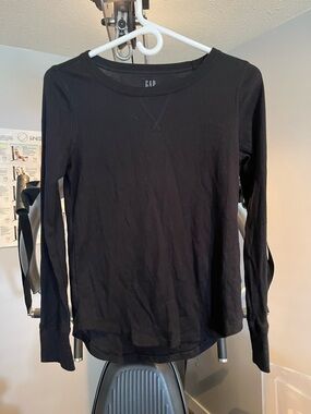 GAP Black Waffle Knit Long Sleeve